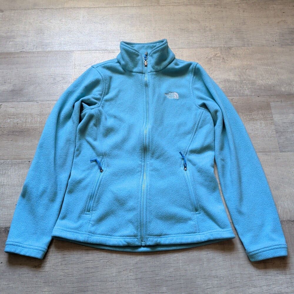 The North Face Women's Full Zip Fleece Jacket Light Blue Size Small S/P Outdoor